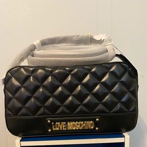 Black quilted crossbody’Love Moschino’ bag. NWT